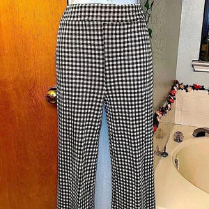 Vintage Checkered Flared Trousers